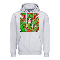Heather Grey Christmas unicorn and gift box Zipper Hoodie - NancyCooperArtShop