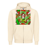 Sandshell Christmas unicorn and gift box Zipper Hoodie - NancyCooperArtShop