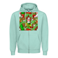 Seafoam Christmas unicorn and gift box Zipper Hoodie - NancyCooperArtShop
