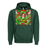 Sports Green Christmas unicorn and gift box Zipper Hoodie - NancyCooperArtShop