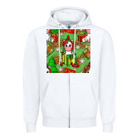 White Christmas unicorn and gift box Zipper Hoodie - NancyCooperArtShop