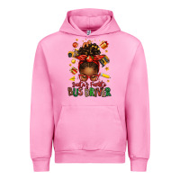 Fuchsia Pink santas favorite school bus driver afro messy bun Urban Hoodie - texasbilliewilder