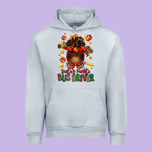 Santas Favorite School Bus Driver Afro Messy Bun Urban Hoodie Designed By Texasbilliewilder
