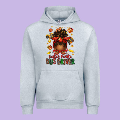 Santas Favorite School Bus Driver Afro Messy Bun Urban Hoodie Designed By Texasbilliewilder