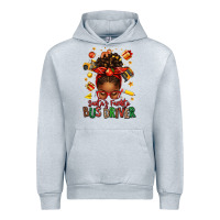 Heather Grey santas favorite school bus driver afro messy bun Urban Hoodie - texasbilliewilder