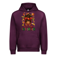 Mauve Wine santas favorite school bus driver afro messy bun Urban Hoodie - texasbilliewilder