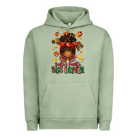 Pigment Oil Green santas favorite school bus driver afro messy bun Urban Hoodie - texasbilliewilder