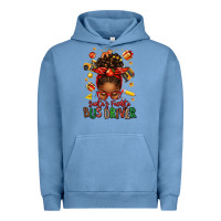 Pigment Pebble Blue santas favorite school bus driver afro messy bun Urban Hoodie - texasbilliewilder