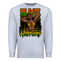 Heather Grey black history afro woman Premium Sweatshirt - NancyCooperArtShop