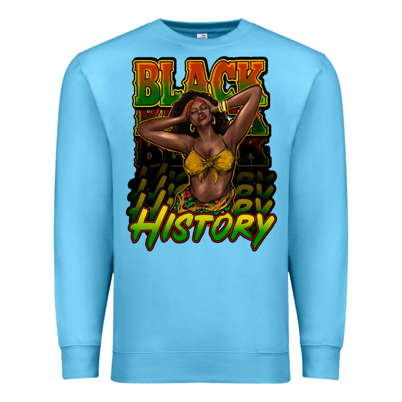 Black History Afro Woman Premium Sweatshirt by NancyCooperArtShop | Teevron