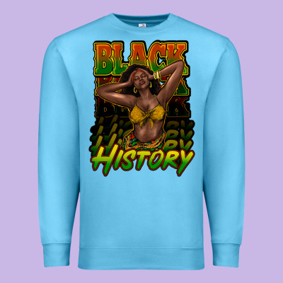 Black History Afro Woman Premium Sweatshirt Designed By Nancycooperartshop