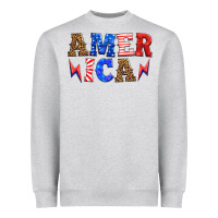 Heather Grey america thunderbolt Heavyweight Sweatshirt - HRA Design Shop