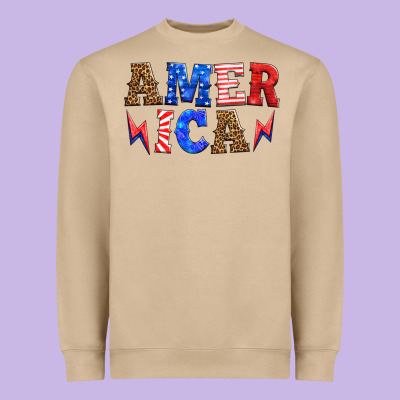 America Thunderbolt Heavyweight Sweatshirt Designed By Hra Design Shop