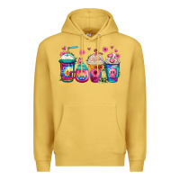 Antique Gold tie dye hippie coffee cups Premium Hoodie - Jasminsmagicworld