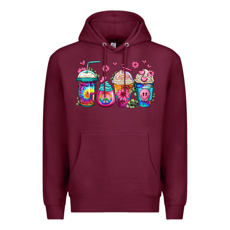 Tie Dye Hippie Coffee Cups Premium Hoodie by Jasminsmagicworld | Teevron