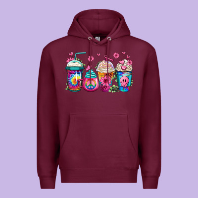 Tie Dye Hippie Coffee Cups Premium Hoodie Designed By Jasminsmagicworld
