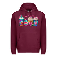 Burgundy tie dye hippie coffee cups Premium Hoodie - Jasminsmagicworld