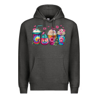 Charcoal Heather tie dye hippie coffee cups Premium Hoodie - Jasminsmagicworld