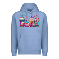 Colony Blue tie dye hippie coffee cups Premium Hoodie - Jasminsmagicworld