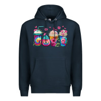 Navy tie dye hippie coffee cups Premium Hoodie - Jasminsmagicworld