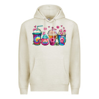 Oatmeal Heather tie dye hippie coffee cups Premium Hoodie - Jasminsmagicworld