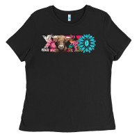Black xoxo braunvieh cow Ladies Tee - AdoDesignShop
