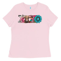 Bubblegum Pink xoxo braunvieh cow Ladies Tee - AdoDesignShop