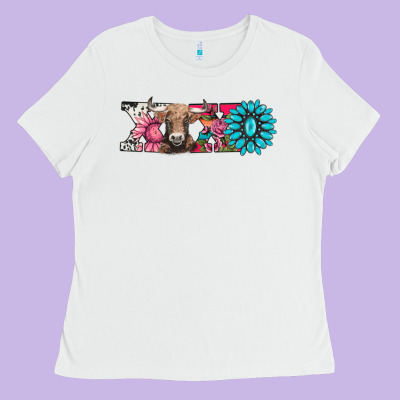 Xoxo Braunvieh Cow Ladies Tee Designed By Adodesignshop