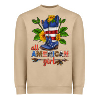 Mushroom all american girl cowboy boot with sunflower Heavyweight Sweatshirt - HRA Design Shop