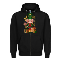 Black Christmas Nutcracker Zipper Hoodie - NancyCooperArtShop