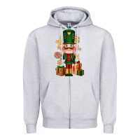Heather Grey Christmas Nutcracker Zipper Hoodie - NancyCooperArtShop