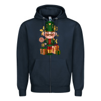 Navy Christmas Nutcracker Zipper Hoodie - NancyCooperArtShop