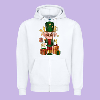 Christmas Nutcracker Zipper Hoodie Designed By Nancycooperartshop
