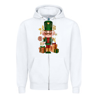White Christmas Nutcracker Zipper Hoodie - NancyCooperArtShop