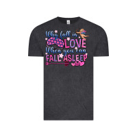 Vintage Black why fall in love when you can fall asleep Vintage Tee - OliviaCreatesArt