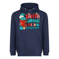 Navy santa bring me turquoise Heavyweight Hoodie - MaliasSmallBusiness