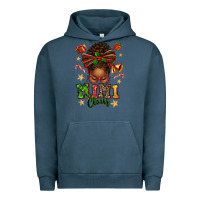 Pigment Midnight Navy mimi claus afro messy bun Urban Hoodie - texasbilliewilder
