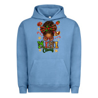 Pigment Pebble Blue mimi claus afro messy bun Urban Hoodie - texasbilliewilder