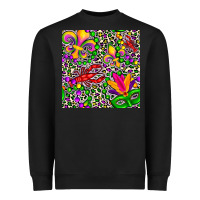 Black mardi gras crawfish leopard  seamless pattern Heavyweight Sweatshirt - FaDigitalArtStudio