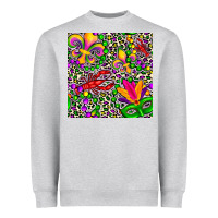 Heather Grey mardi gras crawfish leopard  seamless pattern Heavyweight Sweatshirt - FaDigitalArtStudio