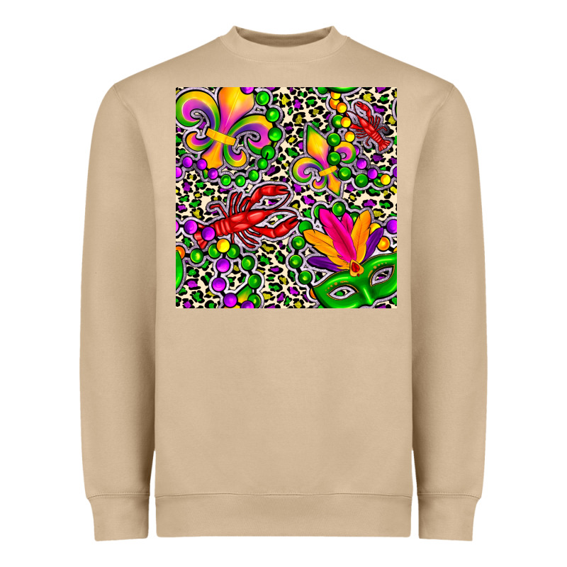 Mardi Gras Crawfish Leopard  Seamless Pattern Heavyweight Sweatshirt by FaDigitalArtStudio | Teevron