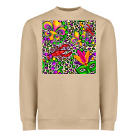 Mushroom mardi gras crawfish leopard  seamless pattern Heavyweight Sweatshirt - FaDigitalArtStudio