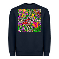 Navy mardi gras crawfish leopard  seamless pattern Heavyweight Sweatshirt - FaDigitalArtStudio