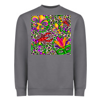 Storm mardi gras crawfish leopard  seamless pattern Heavyweight Sweatshirt - FaDigitalArtStudio