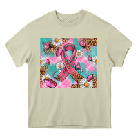Mossy Breast Cancer Ribbon Stethoscope Heavy Core Tee - Artiststas