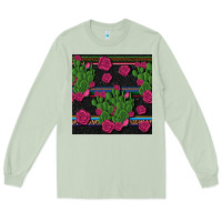 Matcha mexican rose and cactus seamless pattern Long Sleeve Tee - BundleAndBundleShop