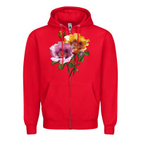 Red In Your Eyes Rose Zipper Hoodie - LillyAllenDesigns