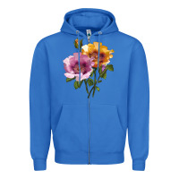True Royal In Your Eyes Rose Zipper Hoodie - LillyAllenDesigns