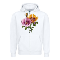 White In Your Eyes Rose Zipper Hoodie - LillyAllenDesigns