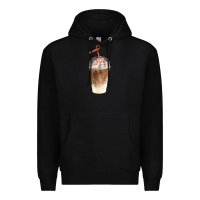Black iced coffee with cream Premium Hoodie - BarkalooDesign